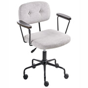 Sedia da ufficio tradizionale in tessuto girevole regolabile grigio chiaro stile moderno home office