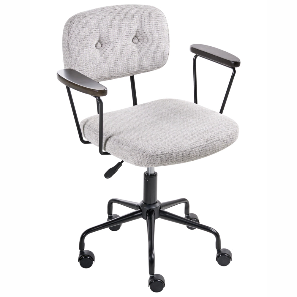 Sedia da ufficio tradizionale in tessuto girevole regolabile grigio chiaro stile moderno home office