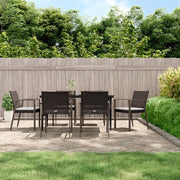 Set Pranzo da Giardino 7 pz con Cuscini in Polyrattan e Acciaiocod mxl 100573