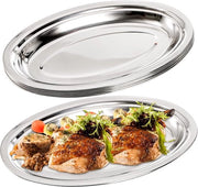 Servizio da dessert 6 pezzi in acciaio inossidabile con sibilo grande, piatto da tavola per pesce, dessert e carne, 14 x 8,9 pollici, zinco.