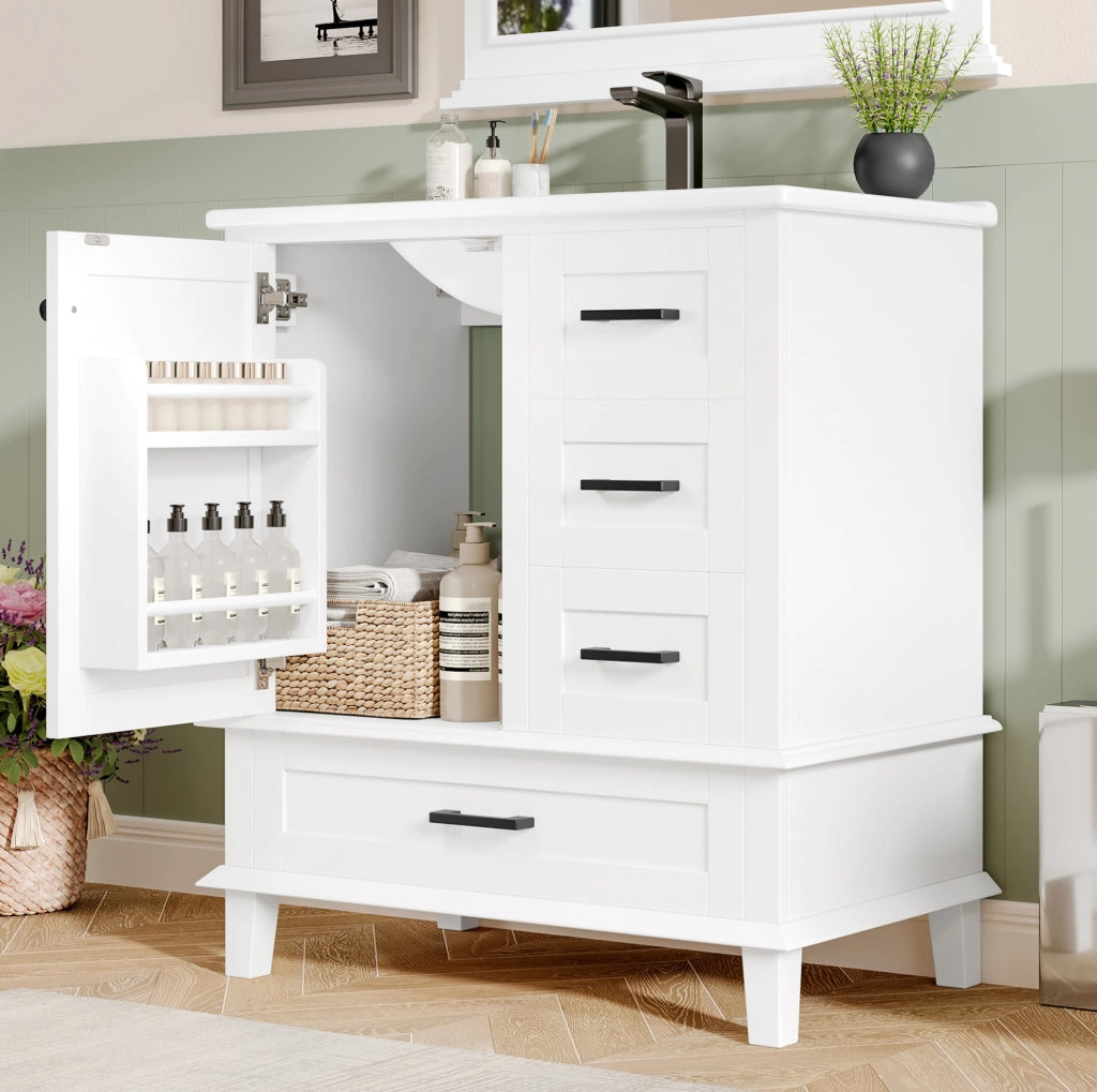 Mobile bagno da terra con lavabo in ceramica 76x46x83,5 cm
