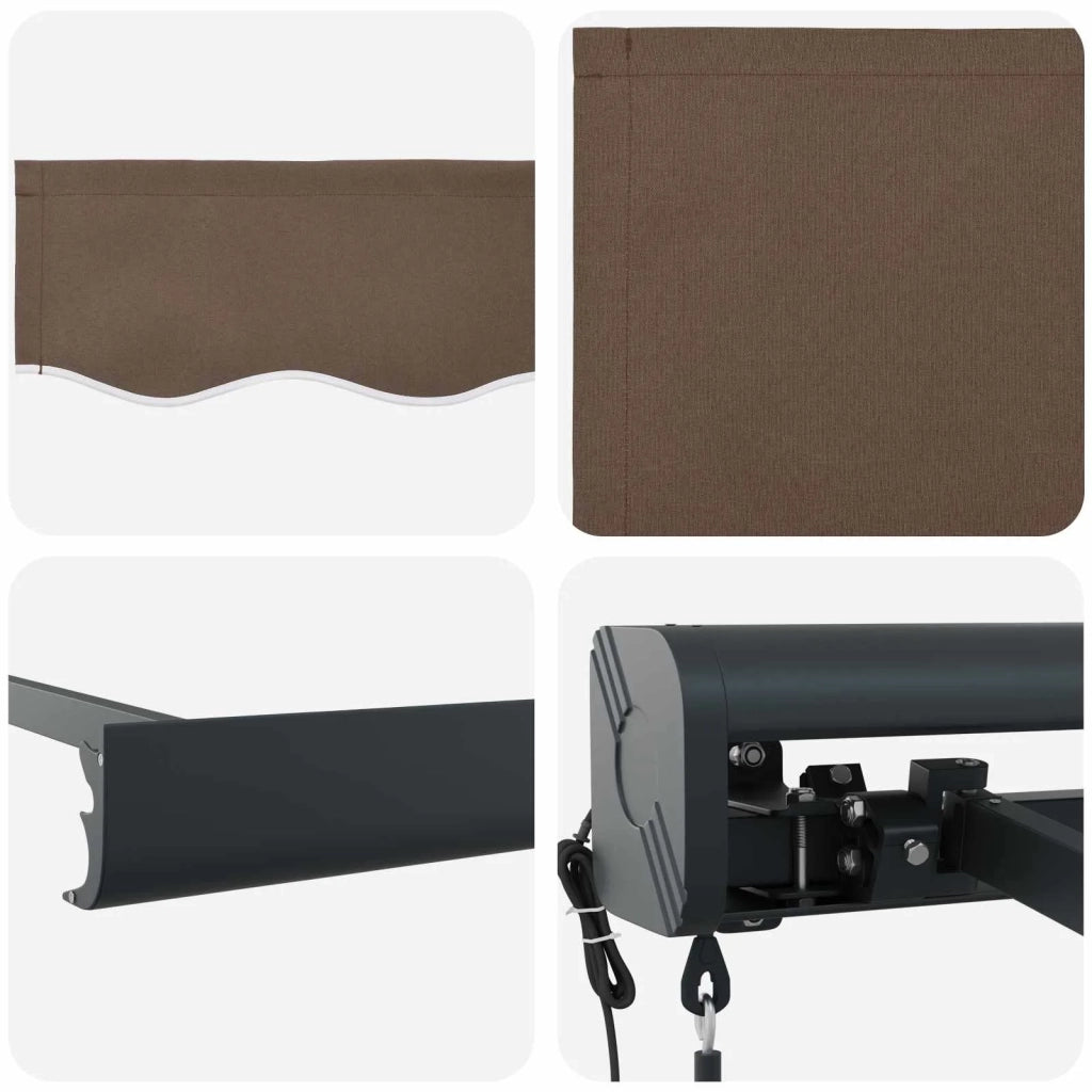 Tenda da Sole Tortora 500 × 300 cm Poliestere e Alluminio 3426386
