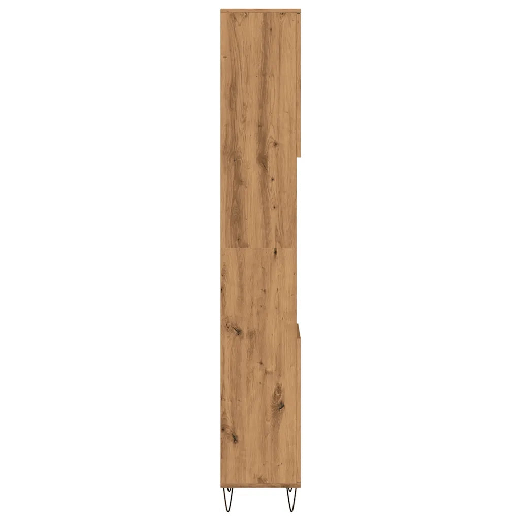 Mobiletto da bagno classico 30 x 30 x 190 cm in legno di rovere ingegnerizzato finitura artigianale 02_0051080