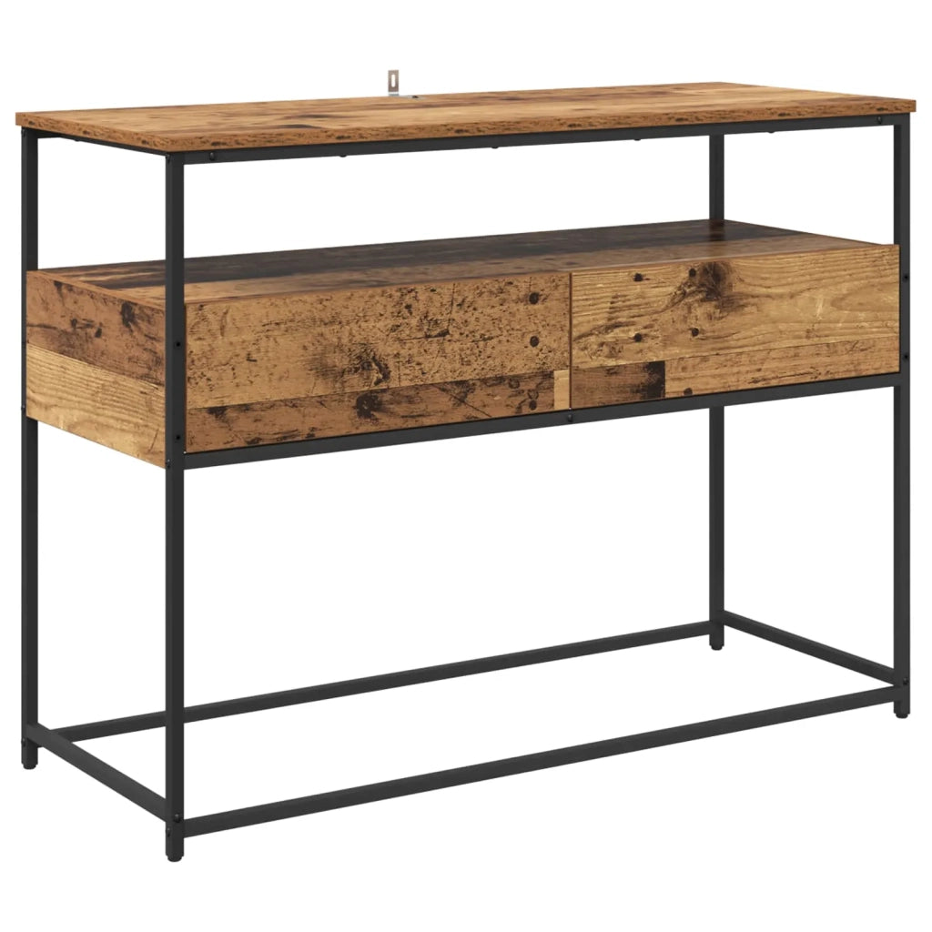 Tavolo consolle con cassetto Legno vecchio 100 x 40 x 75 cm