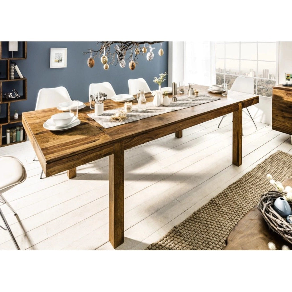 Tavolo da pranzo TAVINA 160–240 cm – Tavolo allungabile in legno massiccio di Sheesham verniciato