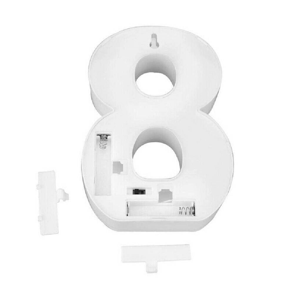 Trade Shop - Numero 8 Luminoso Bianco A Led Decoro Per Eventi Feste Luce Calda 3000k 16x3cm -