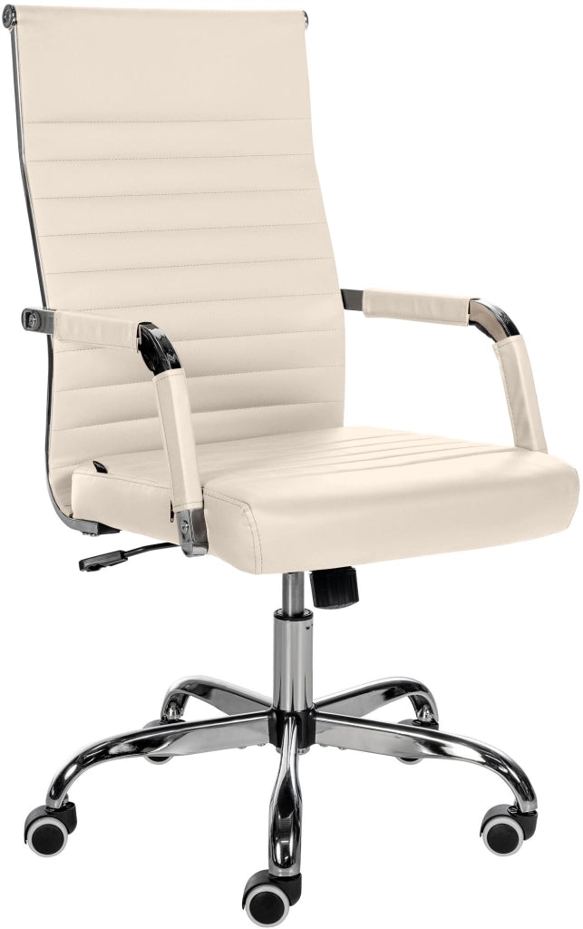 Sedia Da ufficio Amadora crema,Finta pelle