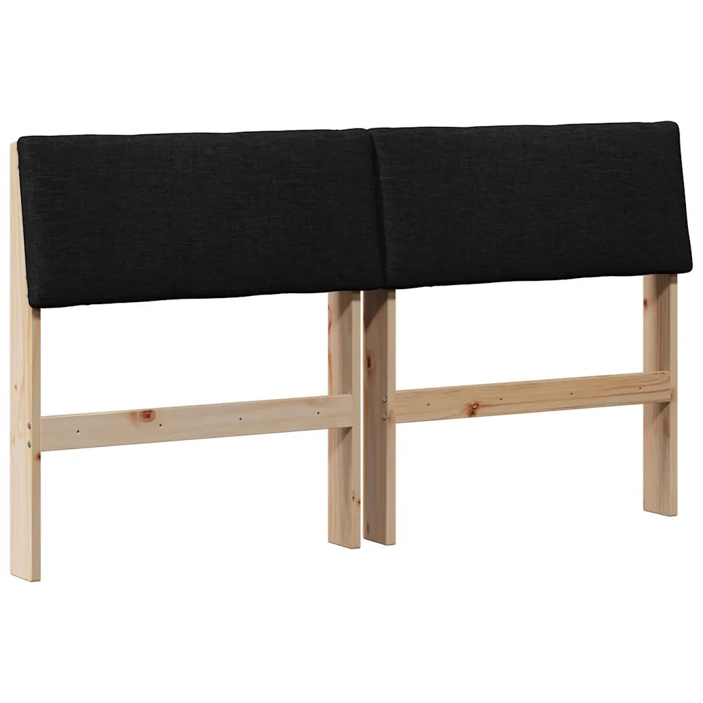 Testiera imbottita-Testiera con Cuscini-Testata Nero 150 cm Pino massello 775846