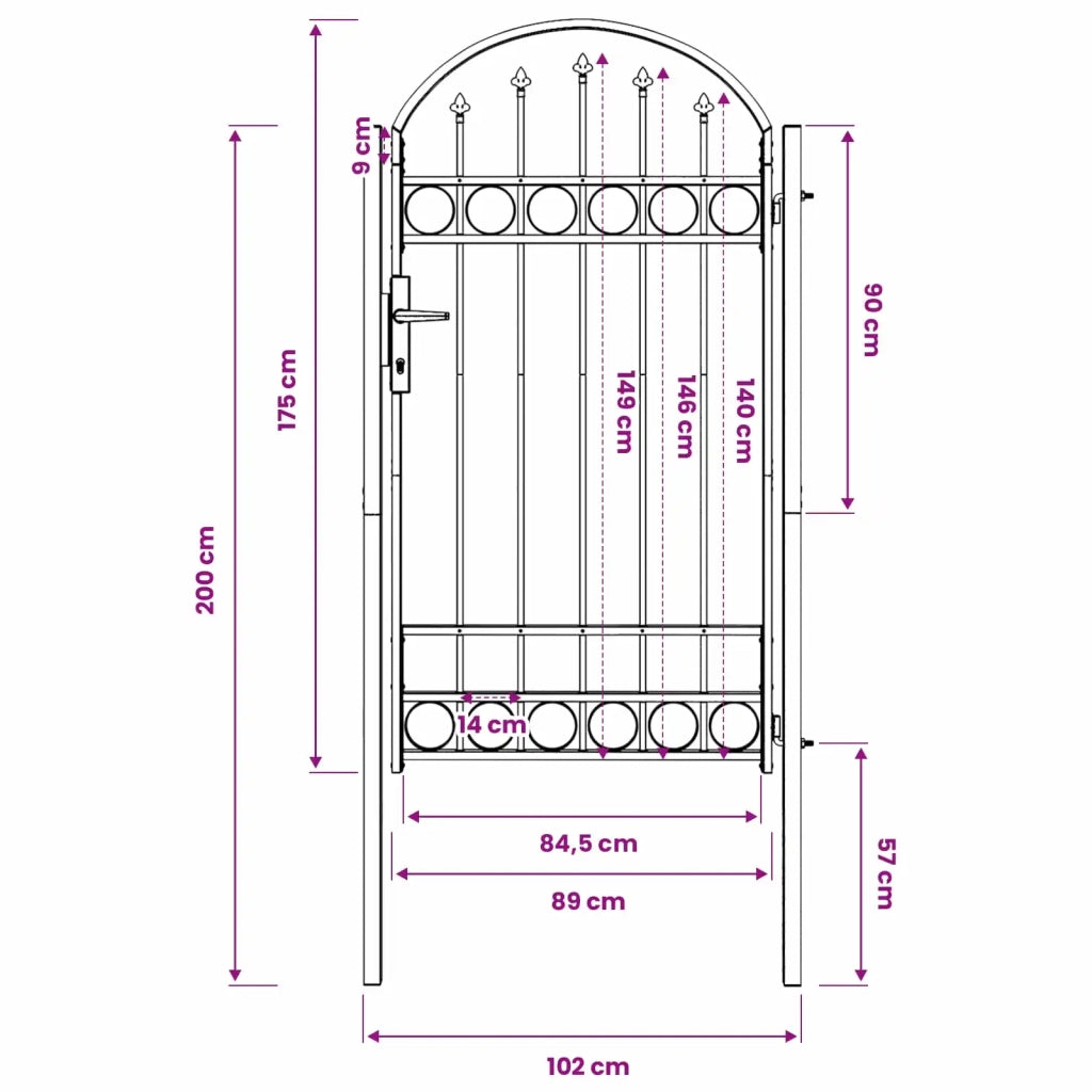 Cancello per recinzione ASSEN 100 x 175 cm CFW1466329