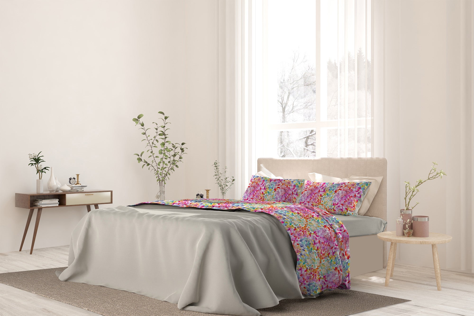 Set Lenzuola Singolo con Stampa Sopra Sotto e Federe Spring