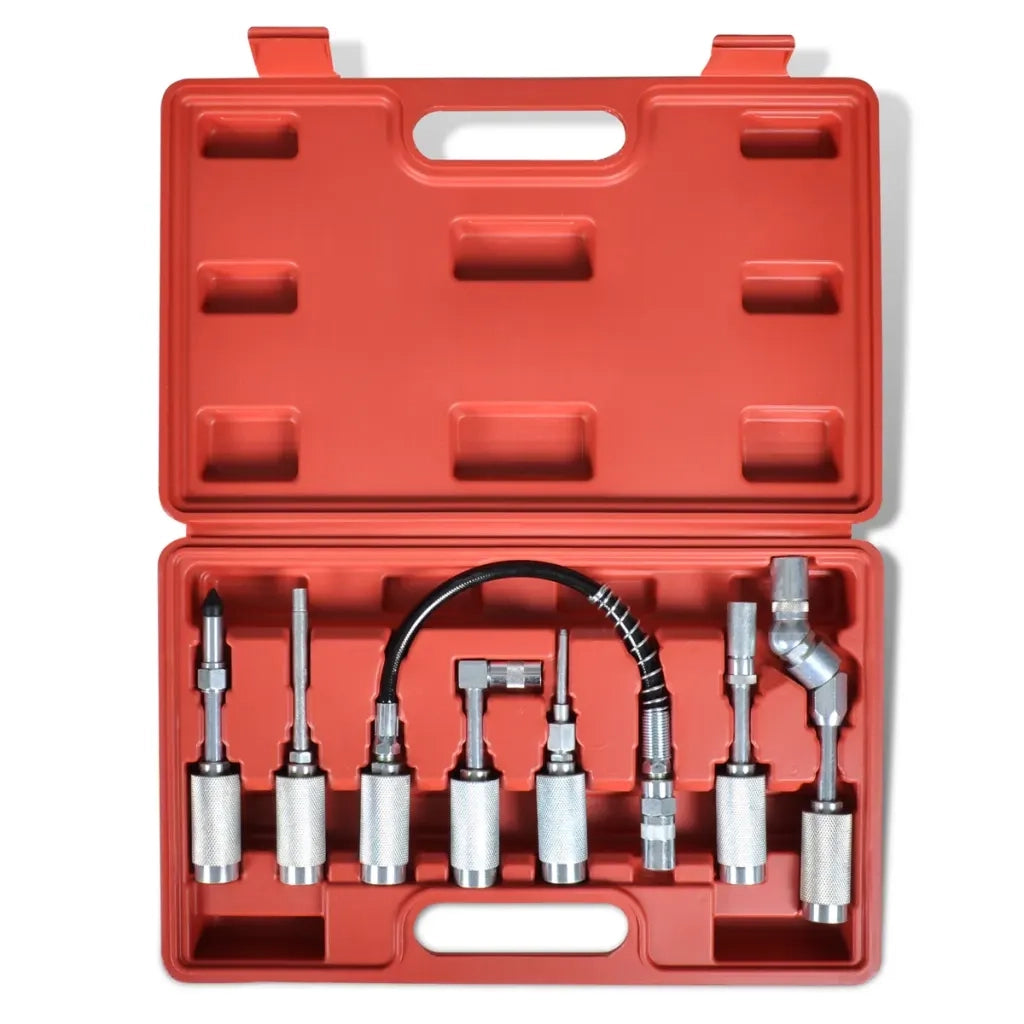 Nuovo kit 7pz pistola lubrificazione con strumento adattatore e punte 210169
