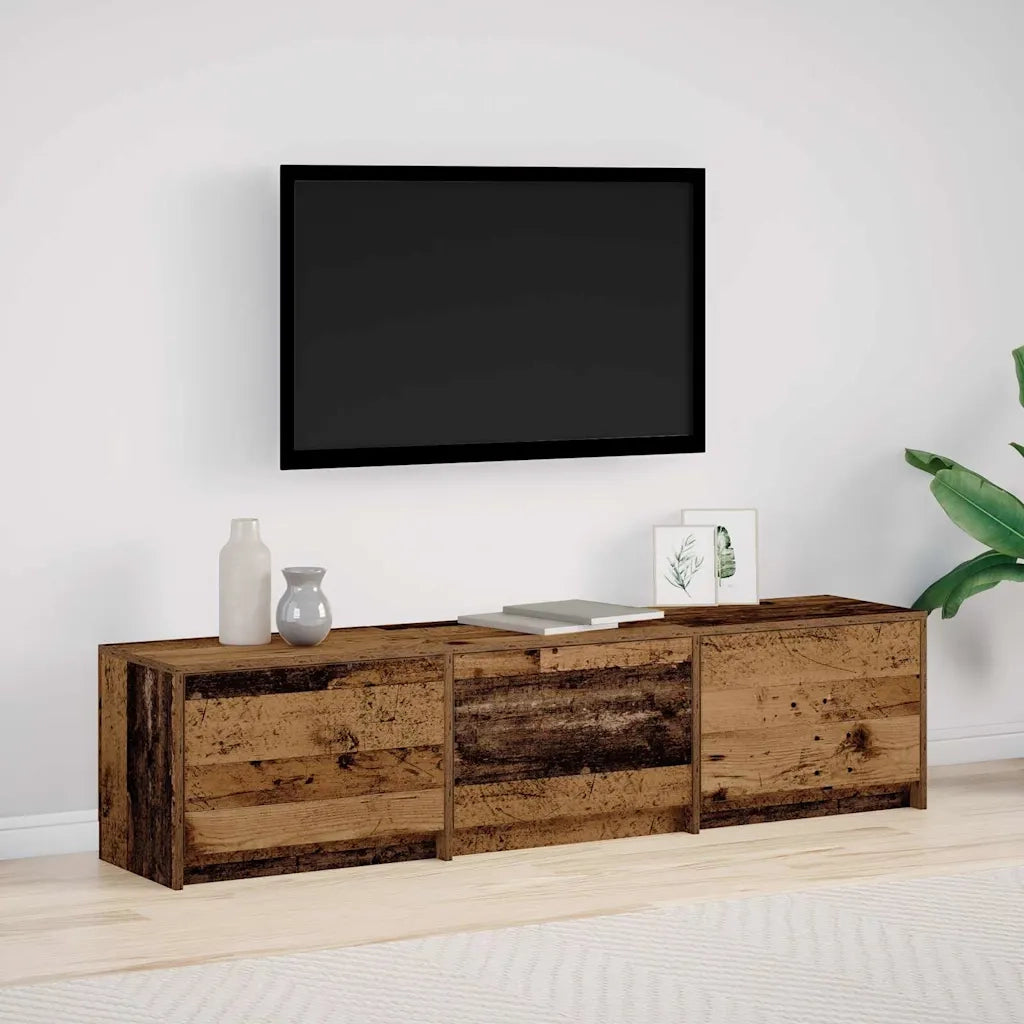 Mobile TV con LED con cassetto-Credenza TV Legno vecchio 162 x 34 x 40 cm
