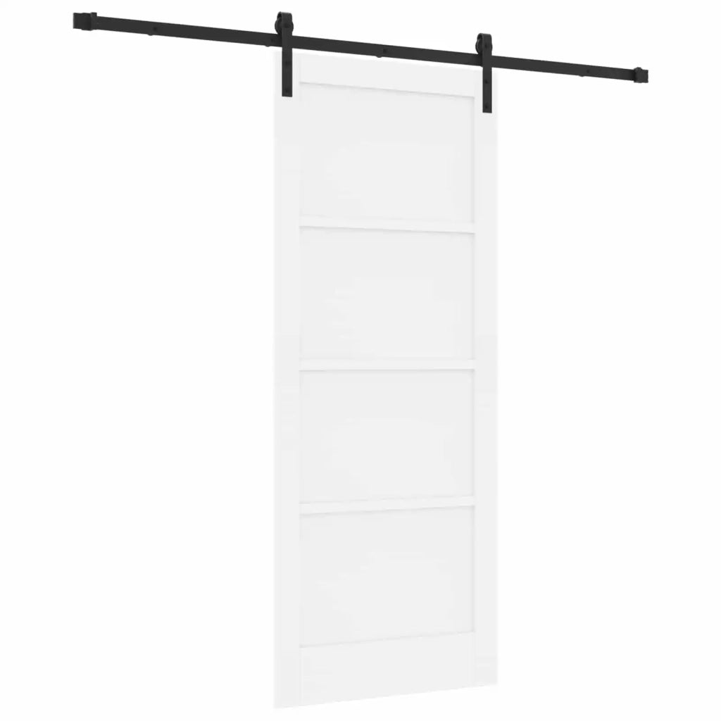 Porta scorrevole Bianco 83 x 202 cm Legno Massello di Pino 3445443