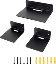 Set di 3 pannelli da parete fluttuanti - acrilico - nero - dimensioni compatte