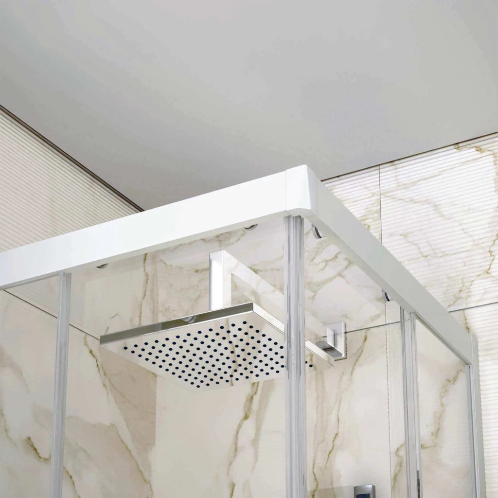 Box Doccia 90x120 CM H 200 Vetro Trasparente Profilo Bianco mod. Lite