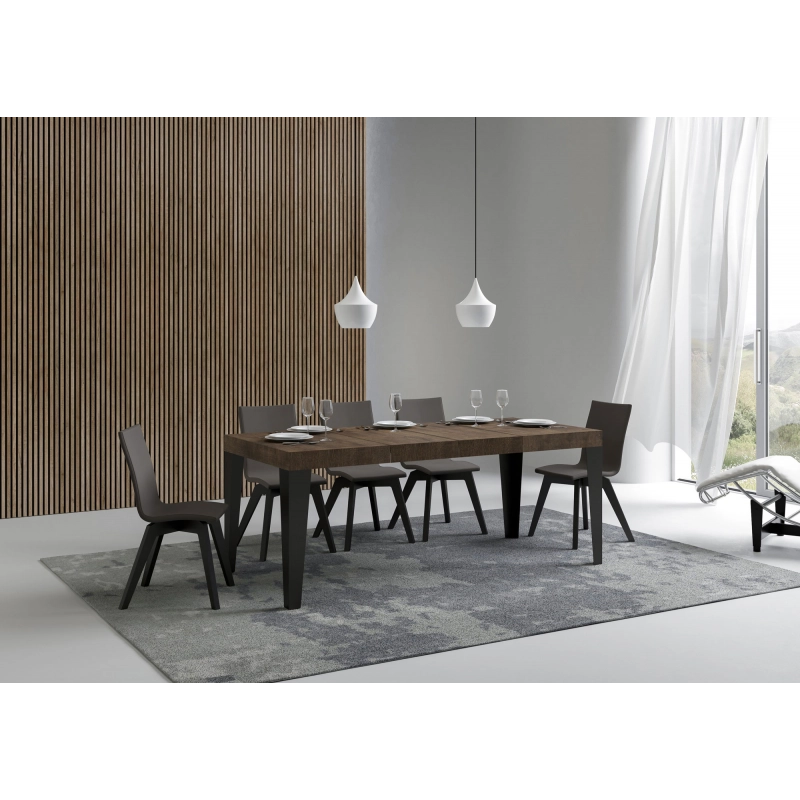 Tavolo allungabile 90x120/224 cm Flame Premium telaio Antracite - Noce