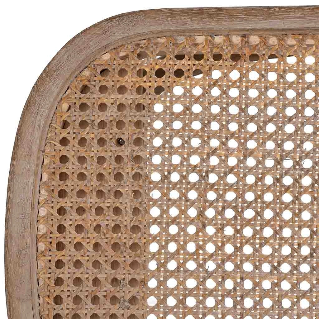Sgabello in legno con seduta in rattan 55x37x47h cm