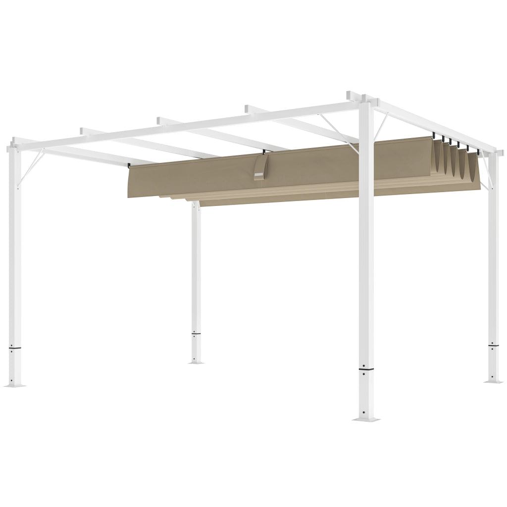Pergola da giardino ¨C zephmum ¨C alluminio, bianco, 3x4m, toit r¨¦tractable