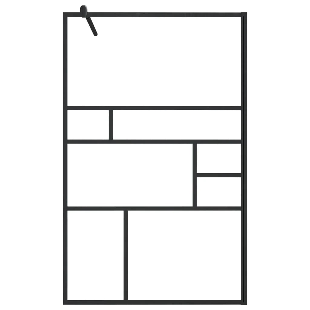 Parete doccia in vetro divisorio per vasca accessorio per il bagno box doccia arredamento per la casa ESG trasparente 100 x 195 cm nero 02_0002142
