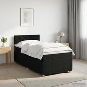 Letto box spring con materasso Nero 90 x 190 cm Tessuto 3452829