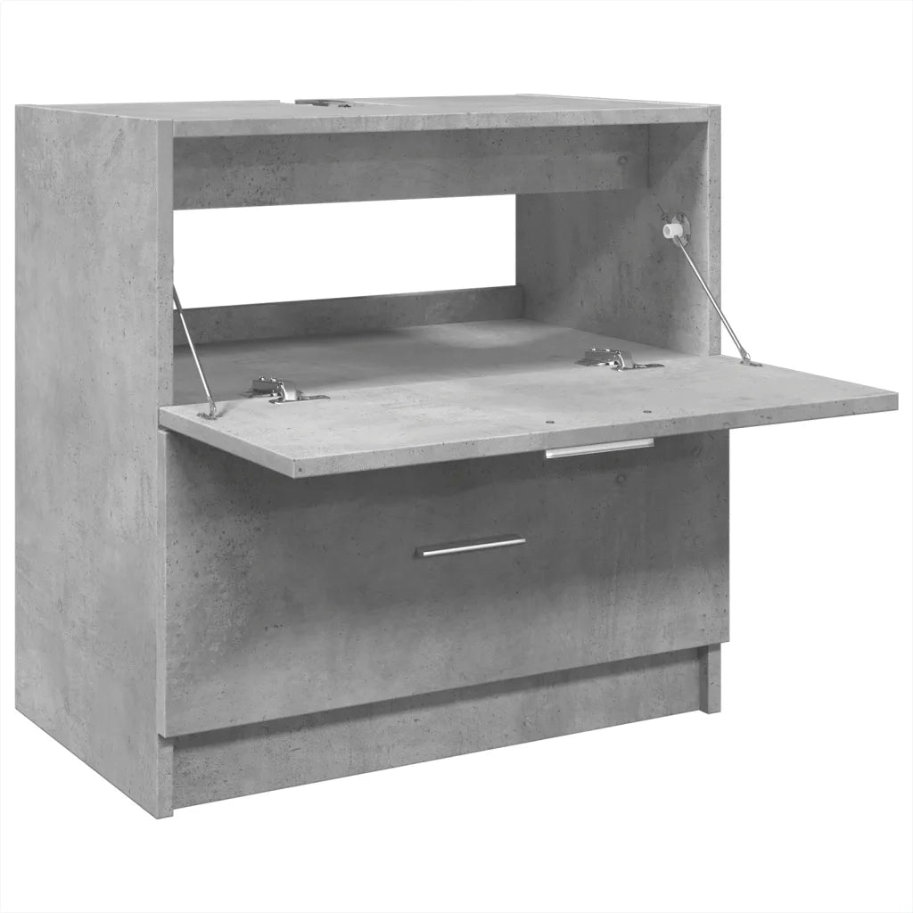 Mobile Lavabo-Armadietto da bagno Grigio Cemento 59x37x59 cm in Truciolare