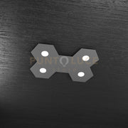 HEXAGON APPLIQUE-PLAFONIERA 4 LUCI + 1 DECORATIVO GRIGIO ANTRACITE 1142-4L1D-GA
