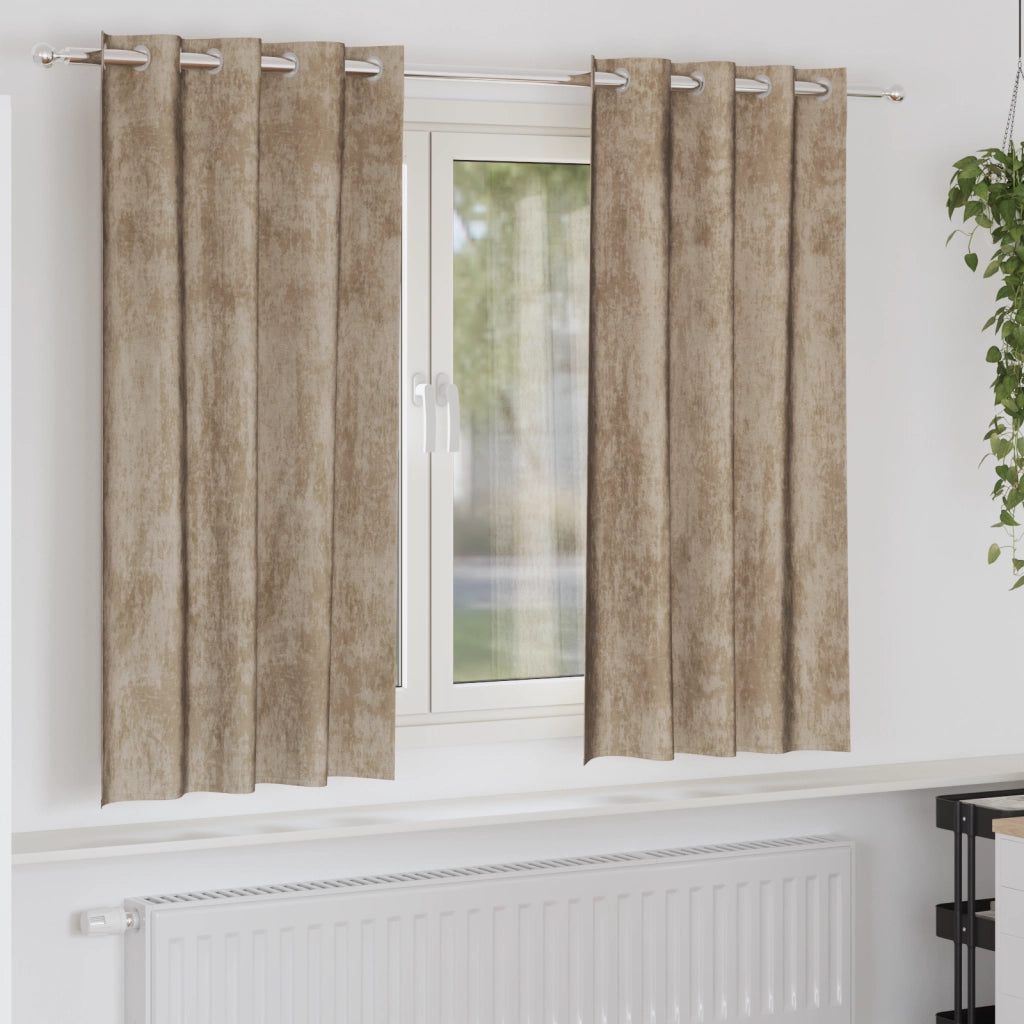 Tende di Velluto Champagne Poliestere 140 x 175 cm
