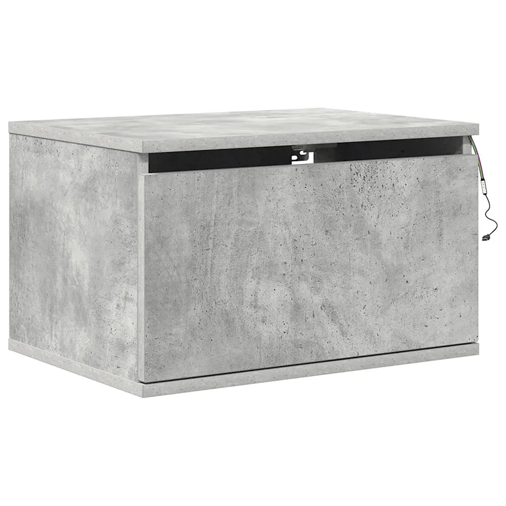 Comodino a Parete con Luci LED Grigio Cementocod mxl 85002