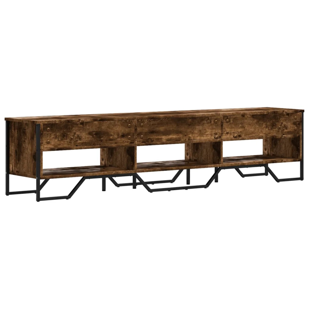 Mobile Porta TV Rovere Fumo 180x34x41 cm in Legno Multistrato 848576