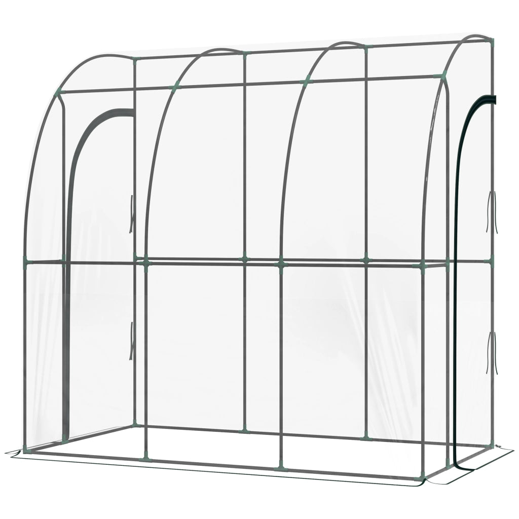 Serra da Giardino Addossata ¨C Xylo ¨C PVC Trasparente 214x118x212cm 2 Porte