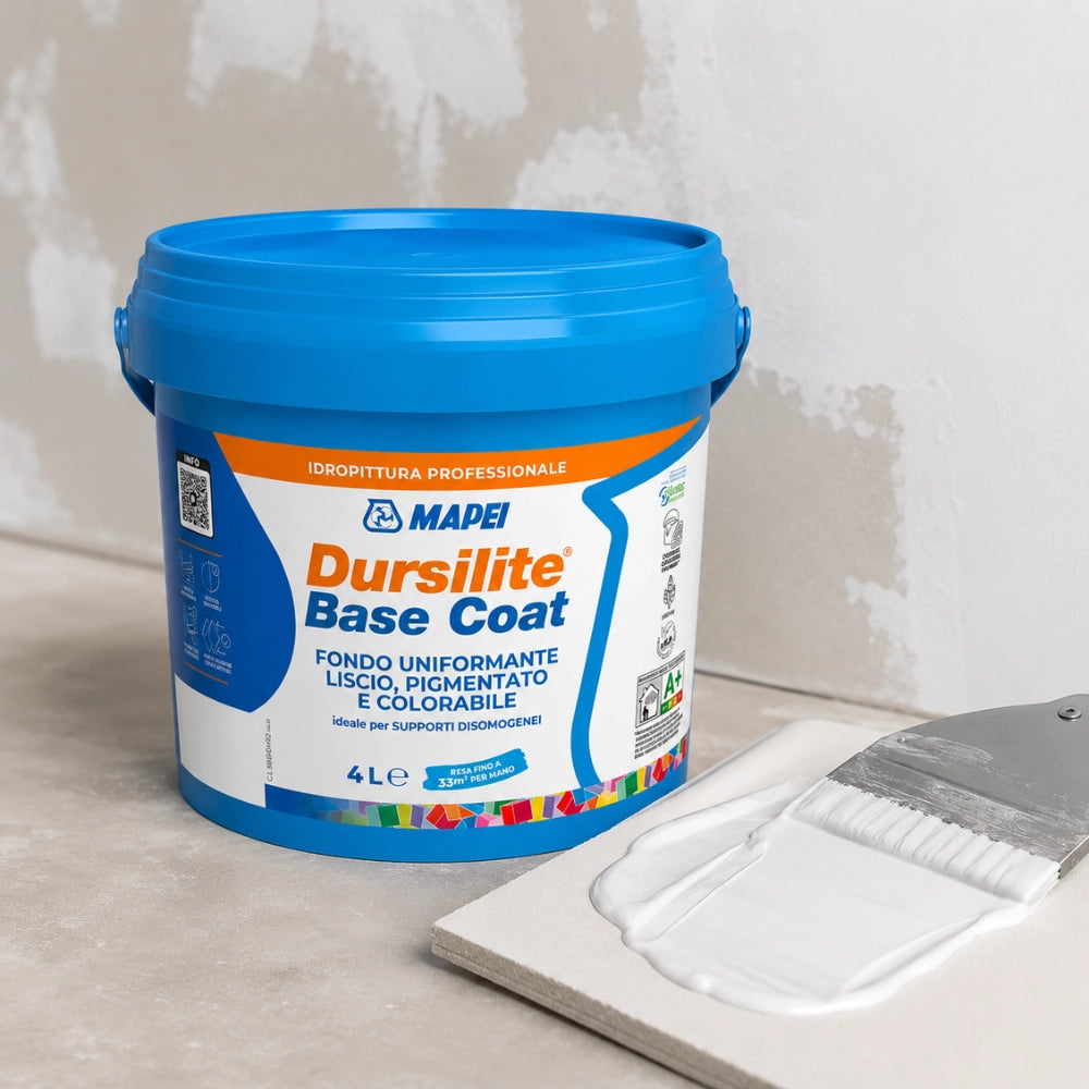 Mapei dursilite base coat fondo murale liscio colorabile per supporti disomogenei *** formato 4 lt, confezione 1