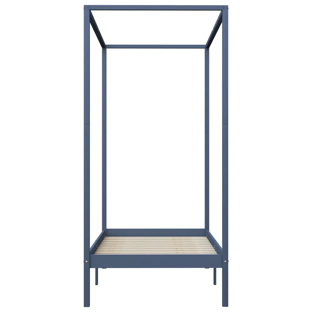 Giroletto con Baldacchino senza Materasso-Struttura Letto Grigio Pino 90x200 cm