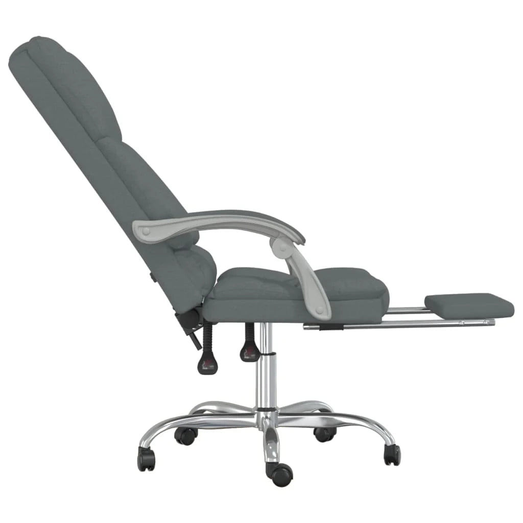 Poltrona massaggiante reclinabile per ufficio sala computer studio tessuto grigio scuro 02_0025388