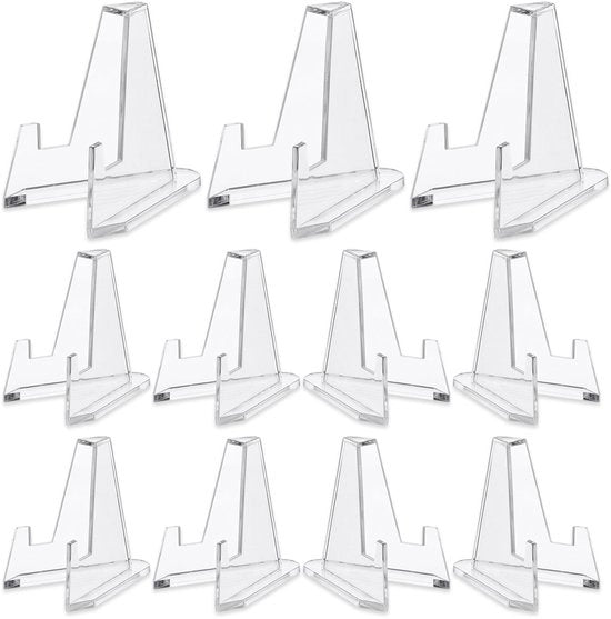Miniatura Acrilica Stand per Borse - Antiscivolo - Transparente - Viso Multifunzionale - Ideale per Monete e Medaglie - 24 Unità