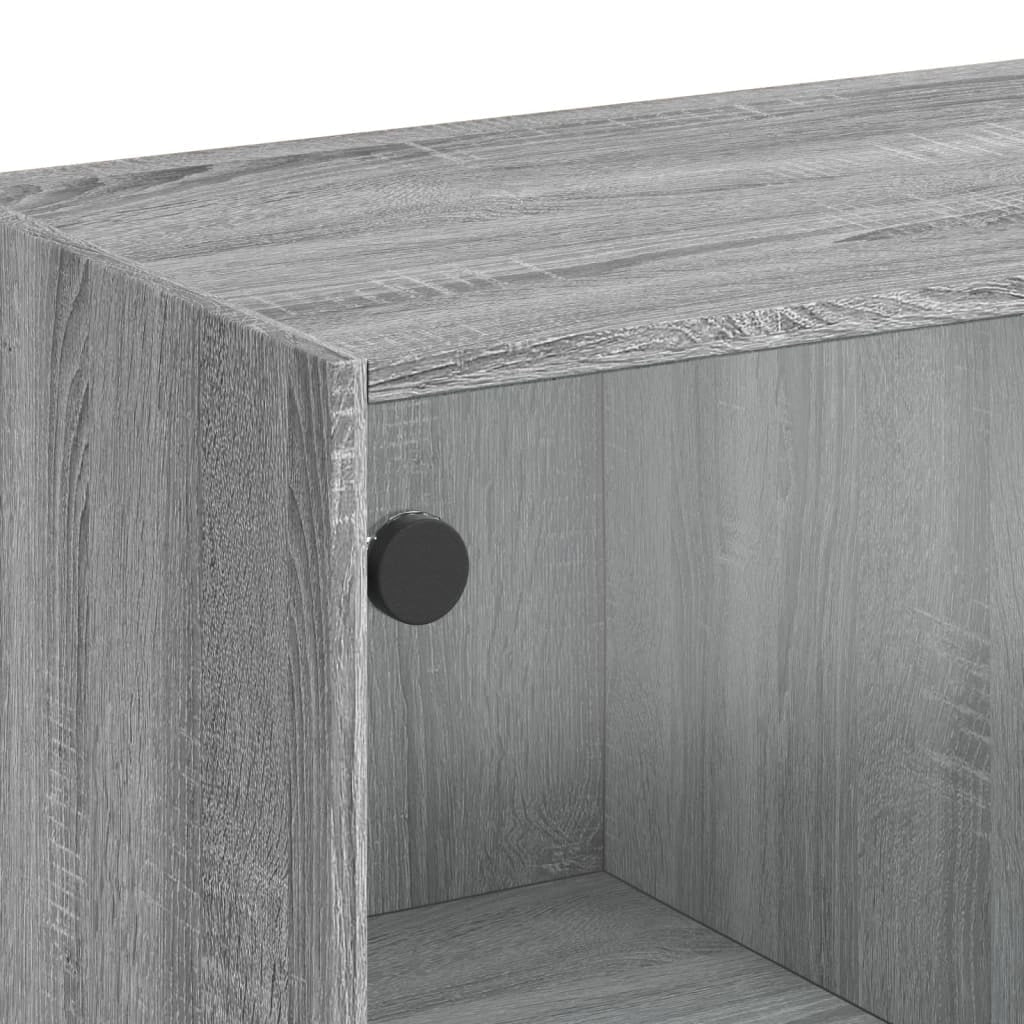 Buffet credenza cassettiera mobiletto mobile contenitore organizer cucina soggiorno salotto alto con ante rovere Sonoma 68 x 37 x 142 cm legno ingegnerizzato grigio 02_0032244