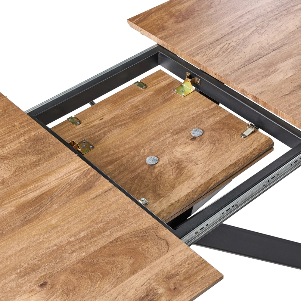 Tavolo da pranzo allungabile Marrone MDF Gambe in metallo 140/180 x 90 cm Meccanismo ad ala di farfalla Rettangolare