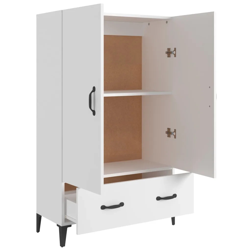 Credenza-Buffet-Armadio da cucina Bianca 70x31x115 cm in Legno Ingegnerizzato 633562
