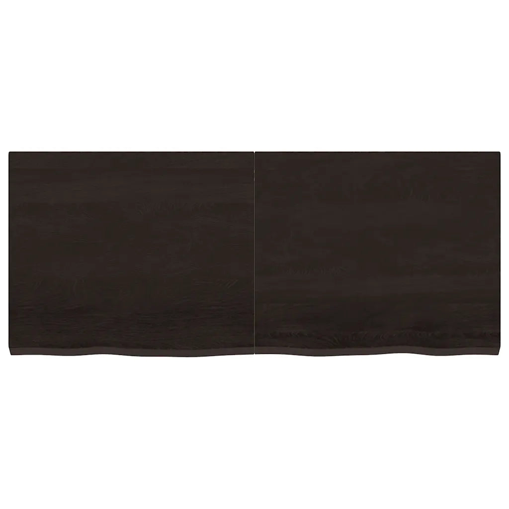 Piano Tavolo Marrone 120x50x(2-4) cm Rovere Massello Trattato