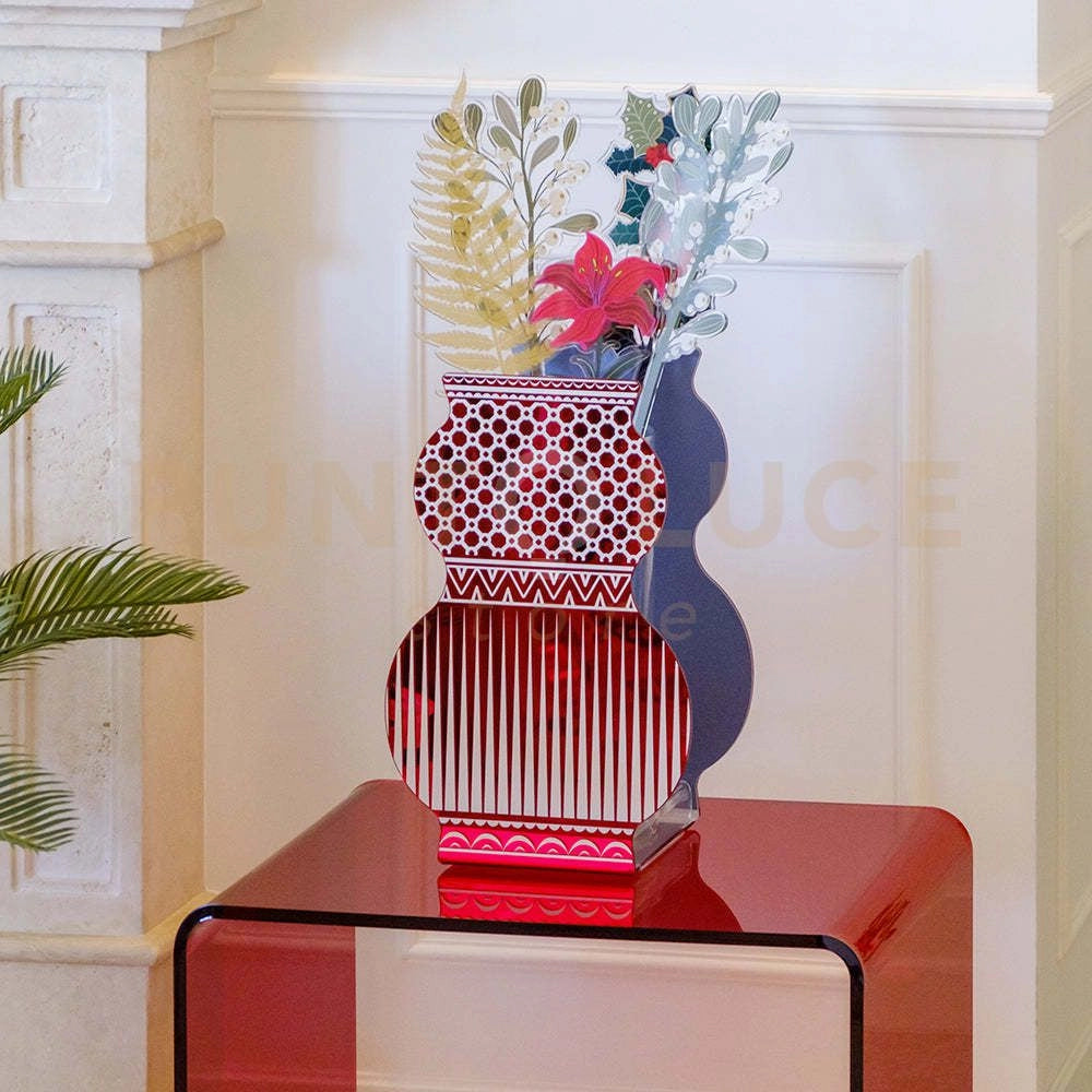 VASO GIUDECCA GRANDE IN CRISTALLO ACRILICO DECORATO PRAGA