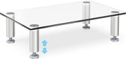 Monitor standa per monitor - Verstelbare base - Vetrata resistente - Dimensioni 38,5x24x7,5cm - Peso di trasporto 25 kg - Antiscivolo - Ergonomica