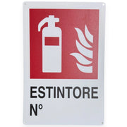 Cartello Estintore 30x20 cm con 4 Fori e Adesivi Posteriori 884906
