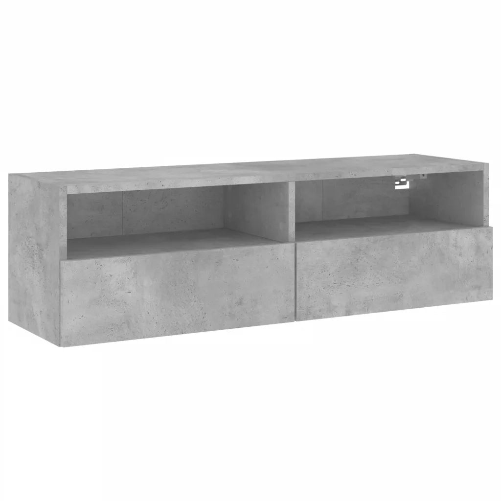 Mobile TV a Parete Grigio Cemento 100x30x30cm Legno Multistrato 836888