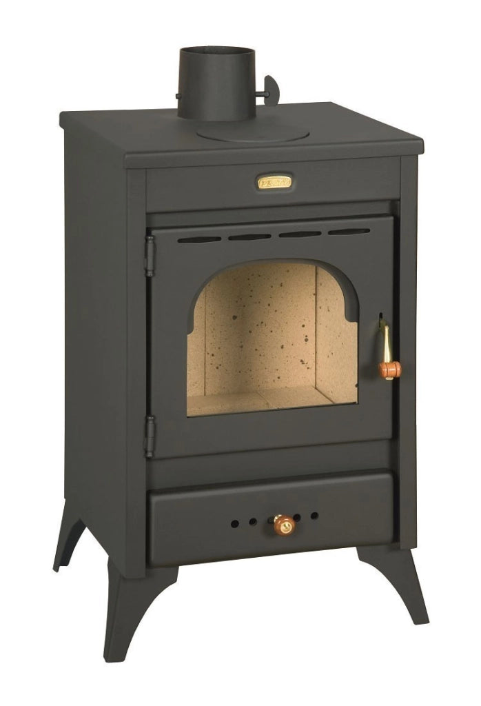STUFA A LEGNA MODELLO KIR 9-12KW volume riscaldabile 230mc. Cm 46x38x75h