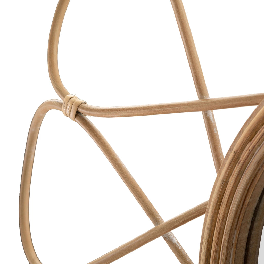 Bavasi, Specchio Finiture in Rattan, 66x66h cm Marrone