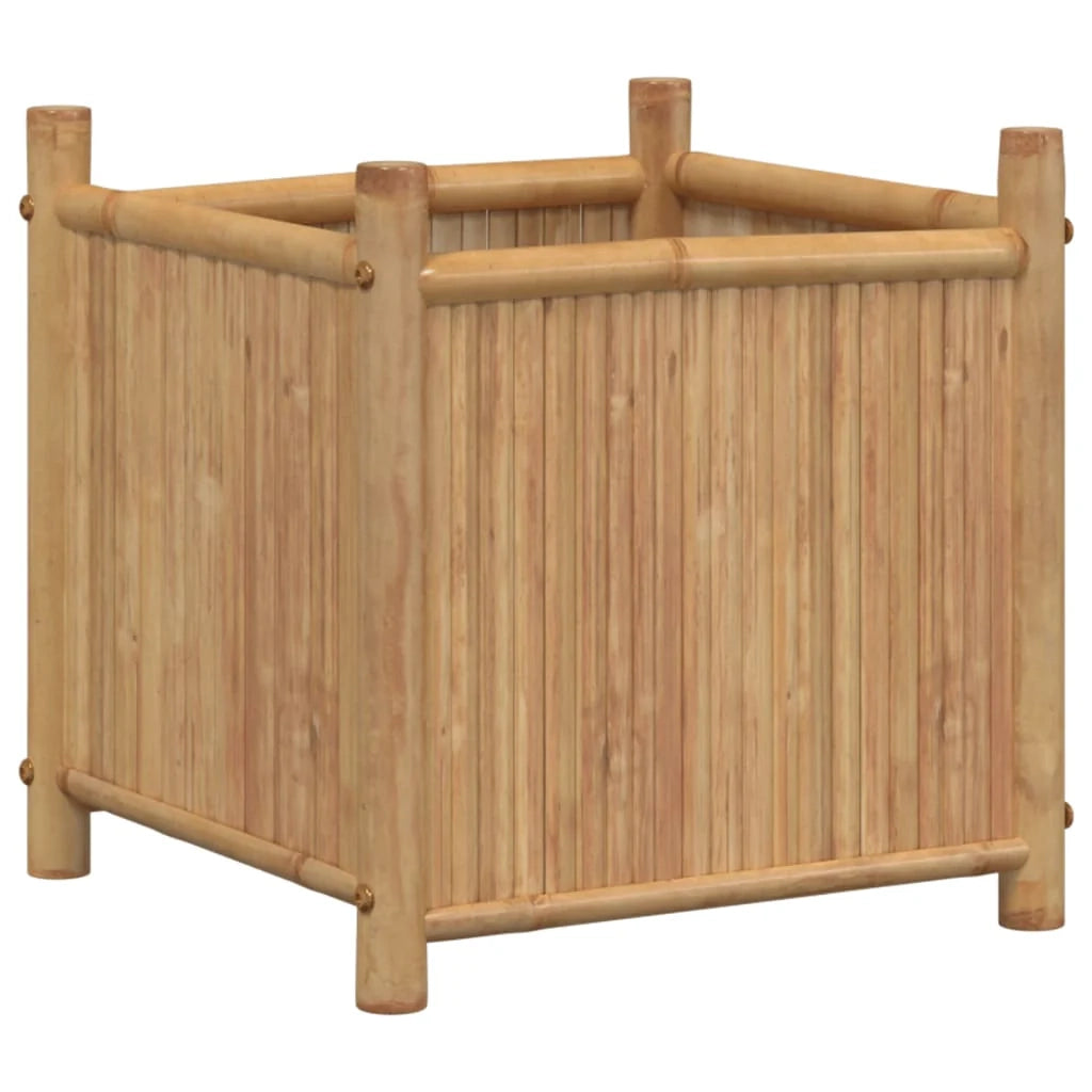 Fioriera rialzata per piante fiori terrazza giardino 40 x 40 x 40 cm bambù marrone 02_0037549