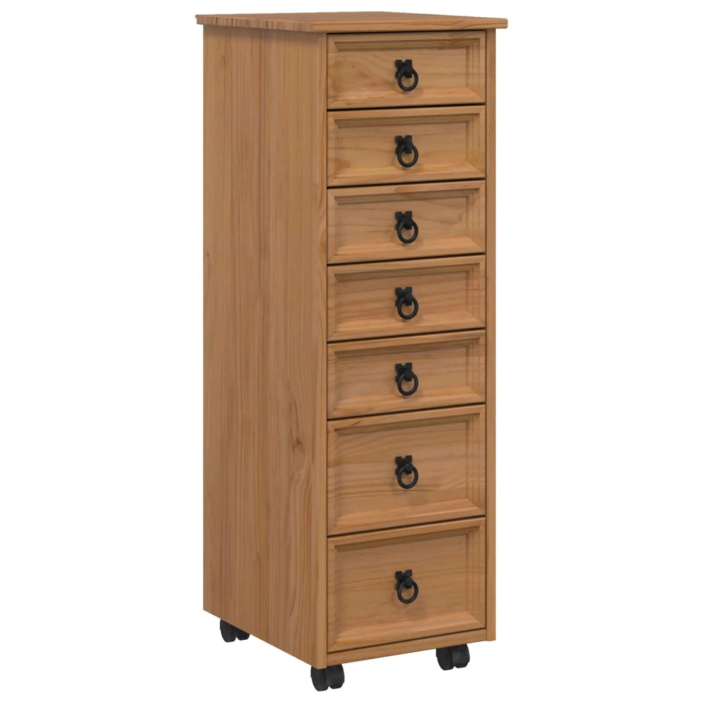 Armadietto Rotolante con Cassetti CORONA Marrone Miele 42040535