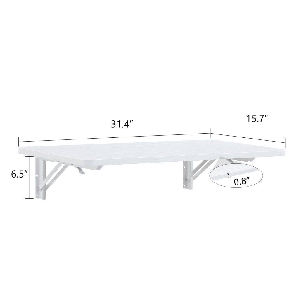 Tavolo pieghevole da parete in MDF bianco salvaspazio