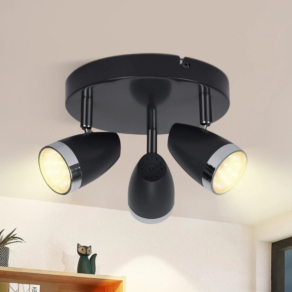 ZMH Faretto da soffitto a 3 luci da 12W orientabile a 350° Lampada da soffitto Soggiorno