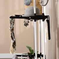 Stendibiancheria Pieghevole a 4 Livelli con Ali Girevoli e 4 Ruote 73x64x177 cm in Acciaio e PP Nero