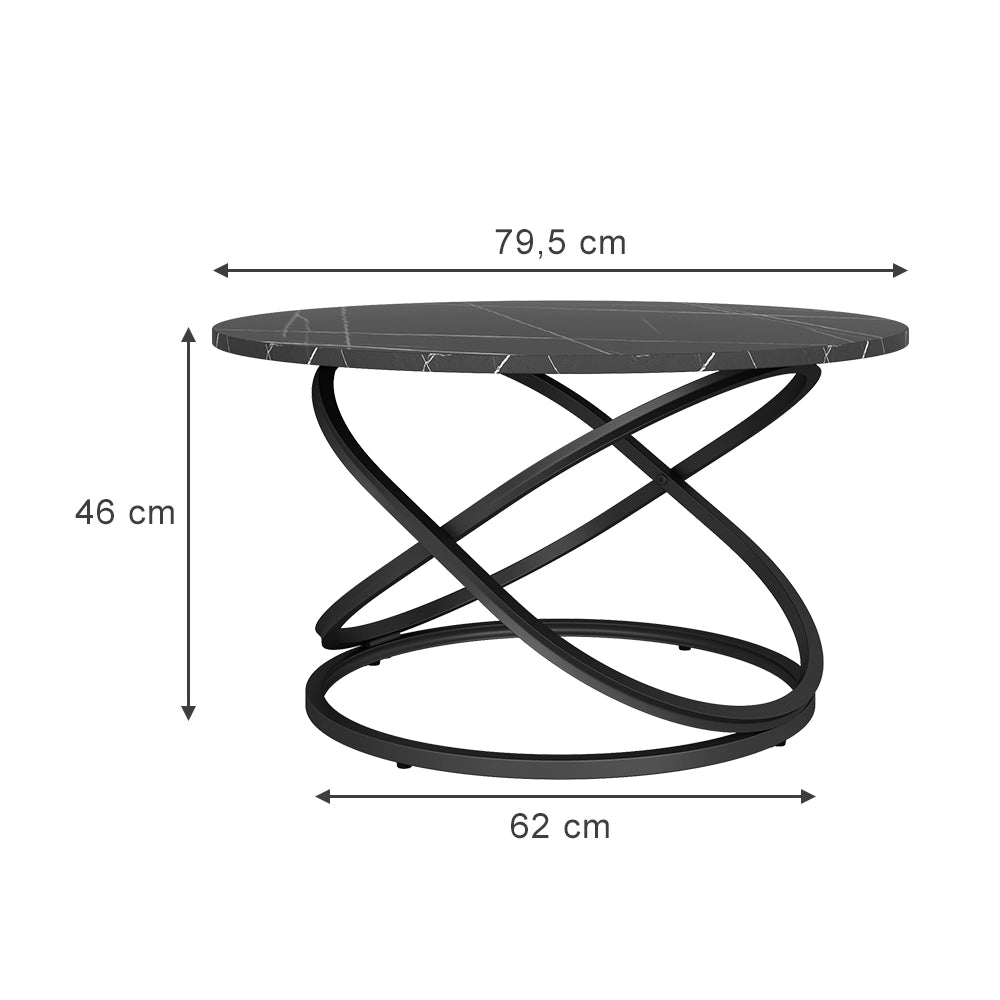 Vicco Tavolino Nero 79.5 x 46 cm con ampia superficie di lavoro